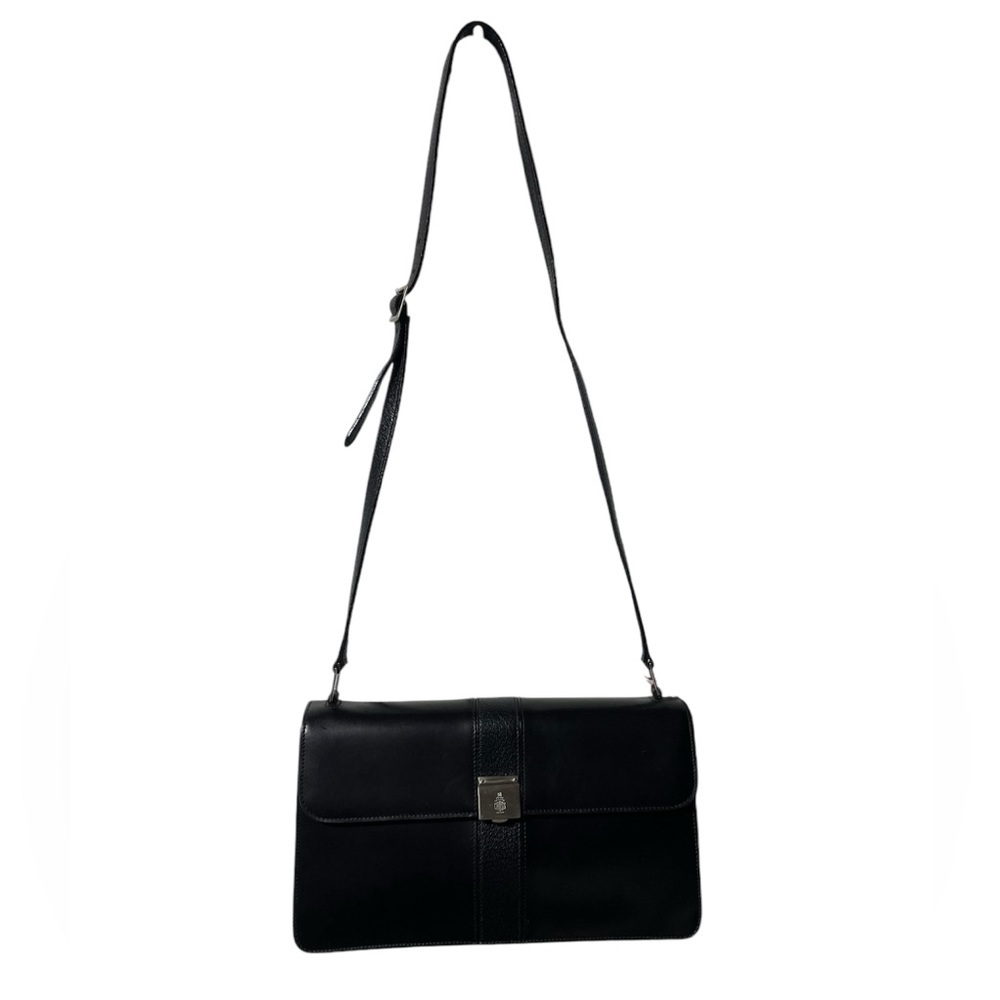 Vintage Mark Cross Leather Shoulder Bag Black